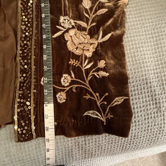 Johnny Was Brown Velvet Silk blend Kimono in Brown size XS - Picture 6 of 11